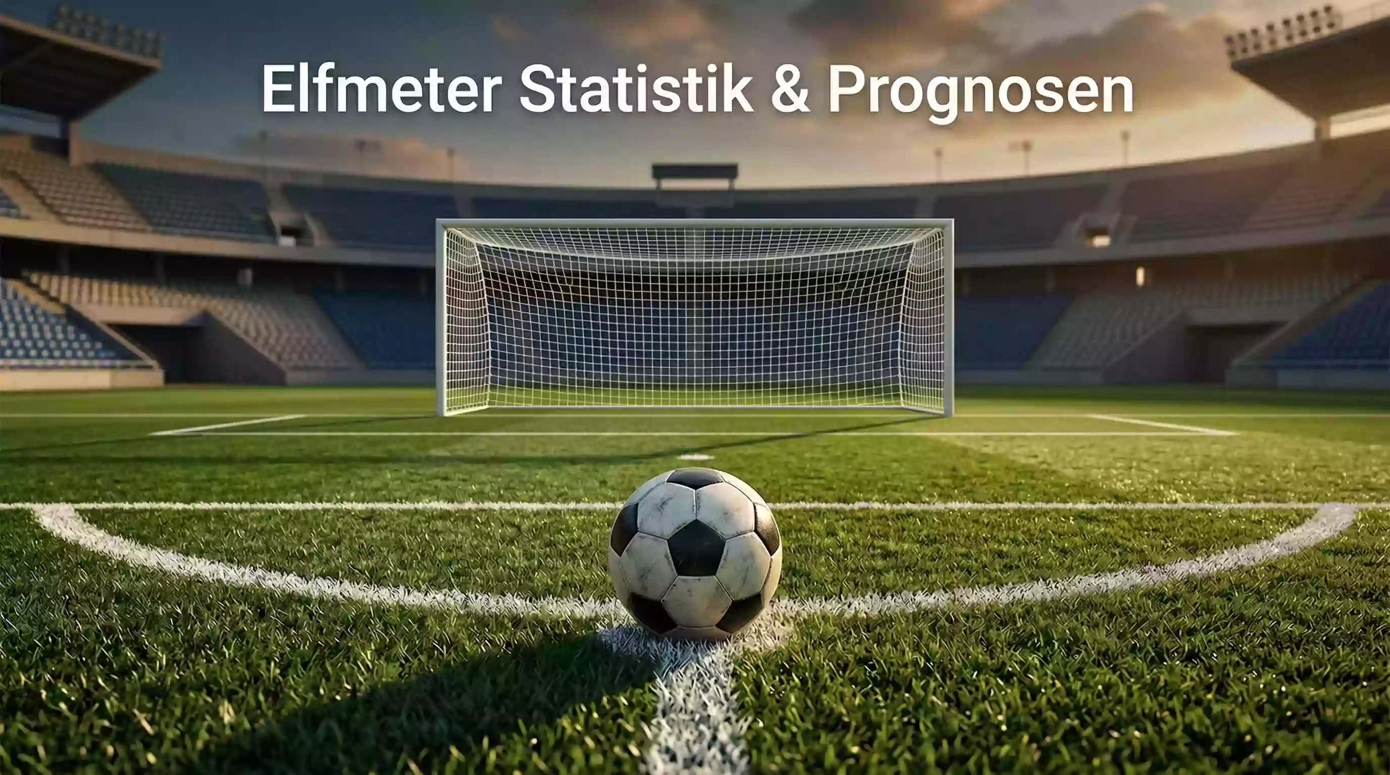Elfmeter-Statistik – Fußballer am Elfmeterpunkt