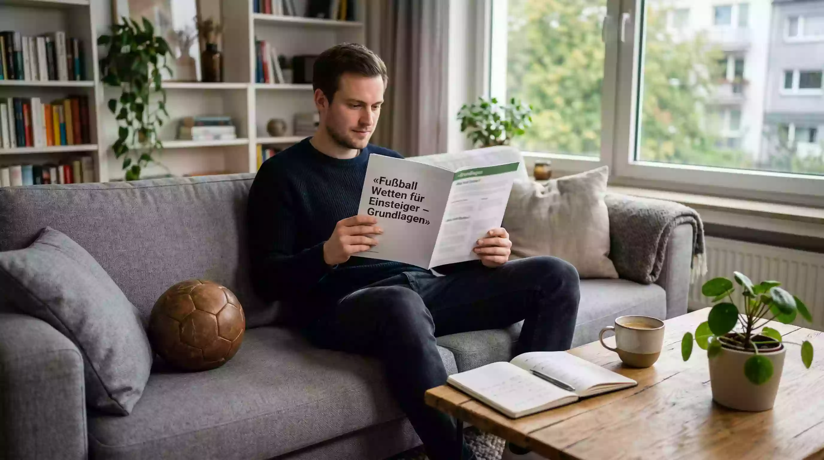 Fußball Wetten für Einsteiger – Person lernt Grundlagen
